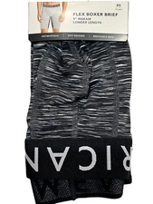 NWT AMERICAN EAGLE Flex Boxer Briefs 9" Inseam Sz XS-S-M-XL Black Marl #2