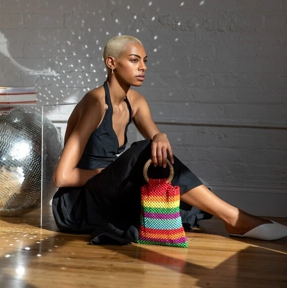 Mini Bolso de Mano Lulu NYC Aiby Con Cuentas Artesanal Resort Crucero Boho Regalo Foto 2 de 4