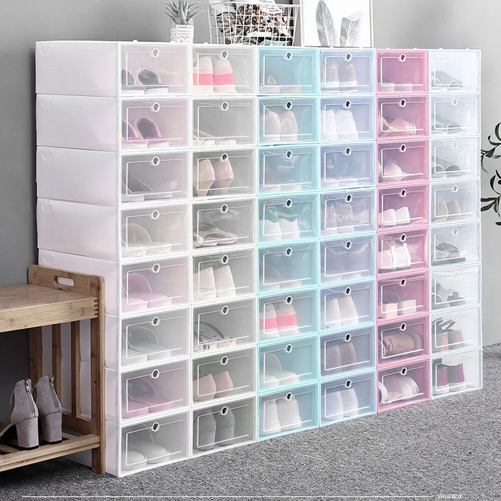 Blue 33 23 13 Cm Shoe Boxes Shoe Containers Stackable Storage