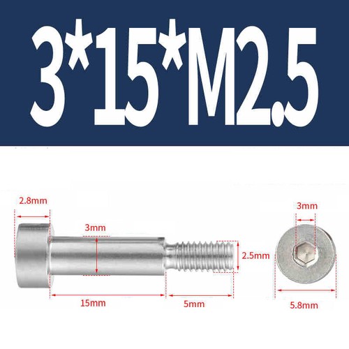 Tornillo de hombro de paso hexagonal interior M2 M2,5 M3 M4 M5 M6 M8 M10 acero inoxidable V2A A2 - Imagen 25 de 169