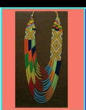 Handmade Necklace Seed Bead Boho American Style Netiv Beaded Multi Strand