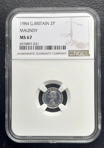 1984 Great Britain MAUNDY 2p Two Pence. Elizabeth II: NGC MS67