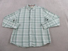 Normal Brand Shirt Mens Large Green Flannel Plaid Button Up Outdoor Lightweight