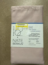 NEW Project 62 + Nate Berkus 500TC Tri-Ease Pillowcase Set, Heirloom Pink KING