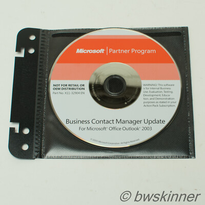 Microsoft Business Contact Manager Update für Office Outlook 2003. Original CD.