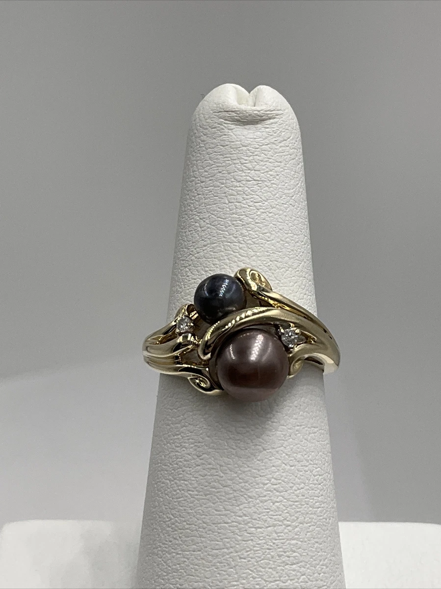 Ring black shop pearl