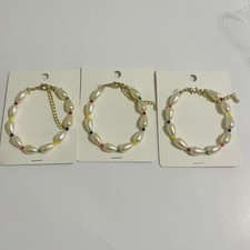3pc Bracelet Teardrop Shaped Faux White Teardrop Pearl Elegant Cute Bracelet