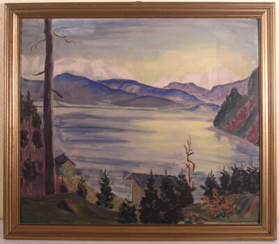 Vorfrühling an einem See monogrammiert F.W. 53  realistisch