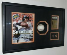 Barry Bonds Signed 73 HR Baseball #d Bonds Hologram COA Autographed Framed
