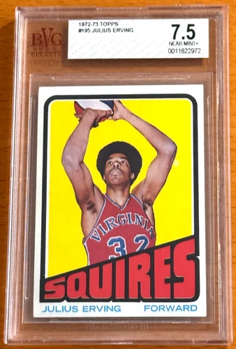 1972-73 Topps Basketball #195 Julius Erving HOF Rookie RC Squires BVG 7.5 NM+