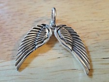 Sterling Silver 2 Large 22x9mm Movable Angel Bird Wings Charm