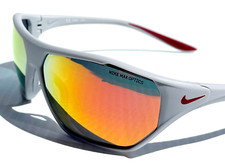 NEW Nike AERO DRIFT Wolf Grey Frame Orange Mirror Lens Sunglass DQ0997 013