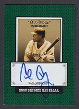 Carl Crawford 2005 Upper Deck Origins Old Judge On Card Autograph