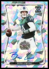 Brian Lewerke Rookie AUTO /30 2020 Leaf Metal Draft #BA-BL1 Michigan State