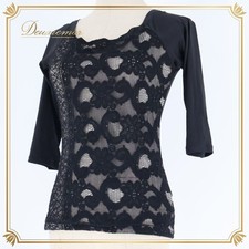 Chacott Ballroom Dance Costume M Lace Blouse Lesson Practice Wear