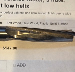 3/4" Upcut CNC router bit.