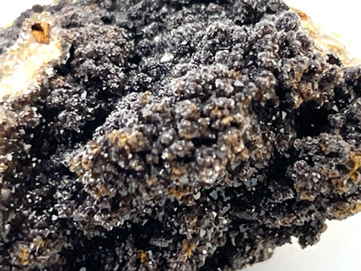 Druze and Gemmy Calcite on Manganese from Morocco  62  Grams