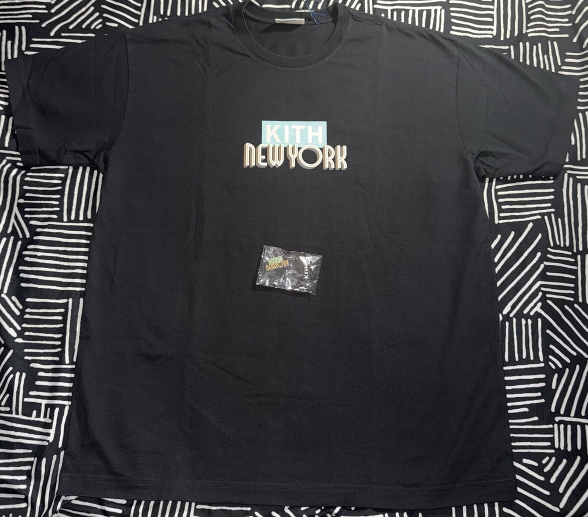 Kith City Classic Logo New York Tee Black In Store Exclusive With Pin Size Large