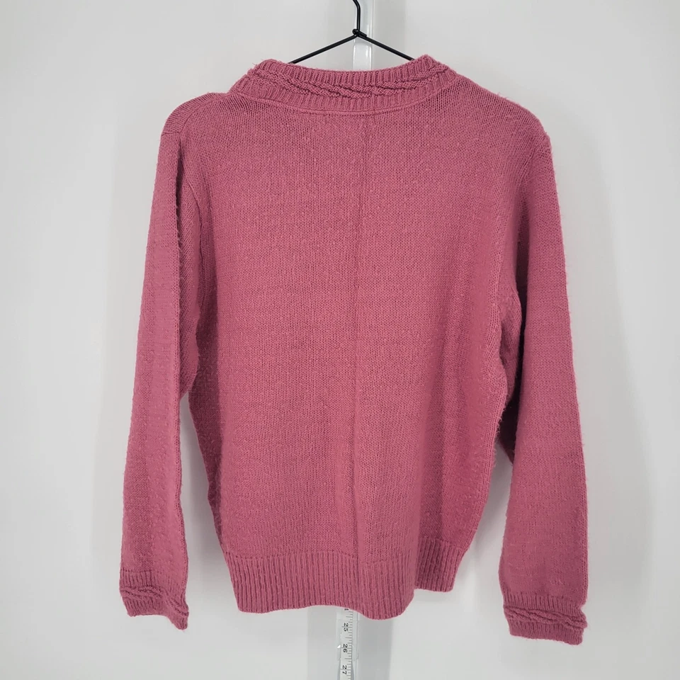 Suéter tejido Haband para mujer talla S color rosa rubor oscuro cuello redondo Foto 3 de 3