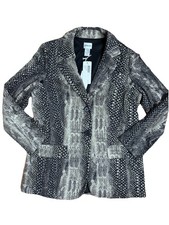 NEW CHICO S Woman s Calm Cobra Cameal Jacket Blazer Tan Black sz 1