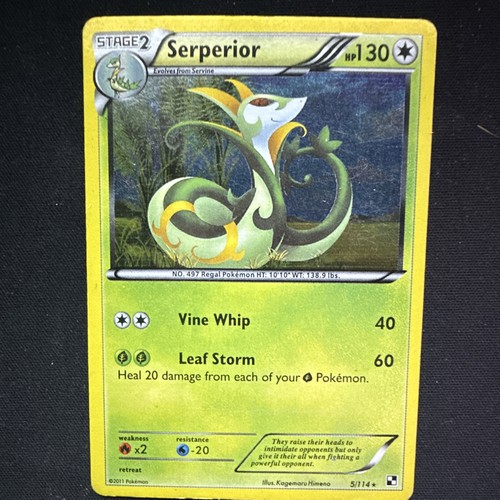 Serperior 5/114 Black & White Regular Rare Pokemon TCG English 2011 130 HP