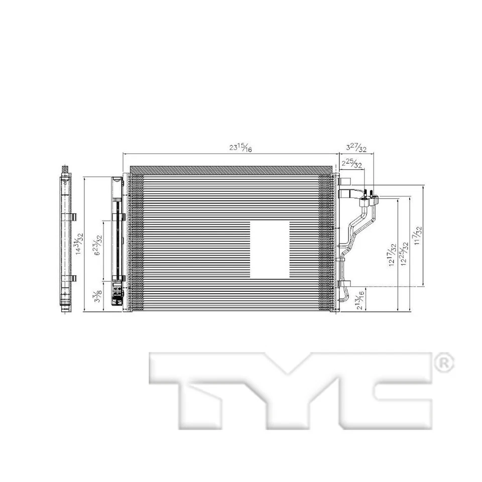 Condensador de CA para 14-15 Hyundai Elantra GT Hatchback 5MM con receptor y secadora (PFC) Foto 2 de 3