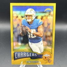 Justin Herbert #1975-18 2025 Topps Chrome Throwback Yellow 083/275 Chargers NFL