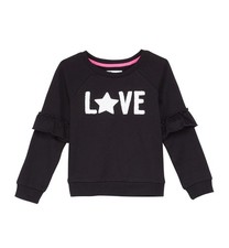 Epic Threads Toddler Girls Ruffle Trim Sweatshirt Black 3T
