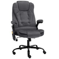 Massage BüRostuhl Samt Dunkelgrau Ergonomisch HöHenverstellbar