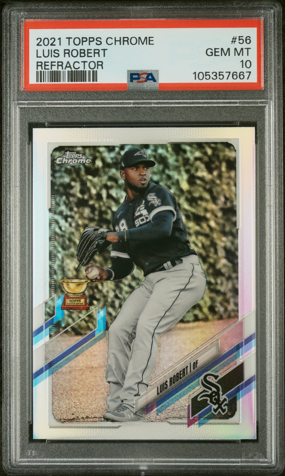 2021 TOPPS CHROME REFRACTOR #56 LUIS ROBERT PSA 10