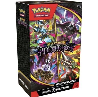 Pre Order Pokémon TCG: Mega Evolution - Pitch Black Booster Bundle (6 Packs)