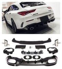 Diffuser + exhaust terminals 1x1 CHROME for Mercedes W118 C118 CLA CLASS