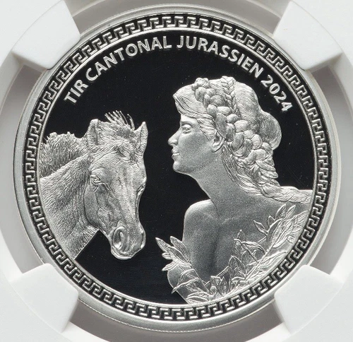Switzerland 2024 NGC PR70 Swiss Jura Shooting Festival Hab-119a 1 Oz SILVER Coin