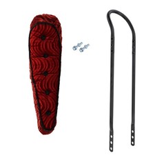 20" ORIGINAL LOWRIDER Velour 5 Button Red Banana Seat Black Sissy Bar 20" Bike