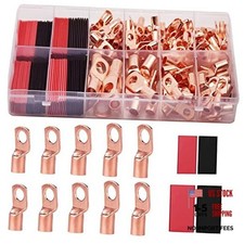Pcs Copper Wire Lugs AWG2 4 6 8 10 12 with Heat Shrink Set, 10 Kind Sizes 160