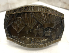 VINTAGE COLLECTIBLE SOLID BRONZE BELT BUCKLE ALBURQUERQUE INTERNATIONAL BALLOON