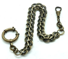 Vintage Rare Art Deco Double Sided Pocket Watch Chain Сhatelaine Clasp Swivel