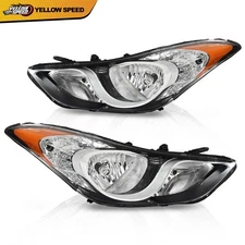 Pair/LH/RH Headlight Assembly Halogen Headlamp Fit For 2011-2013 Hyundai Elantra