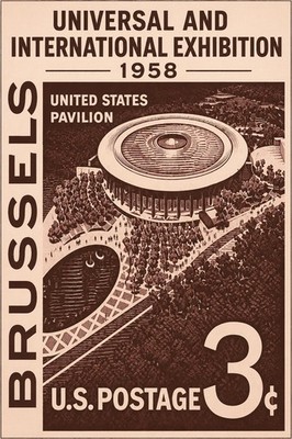   1958 Brussels Exhibition Poster - USA Pavilion - 16x24  - Premium Matte