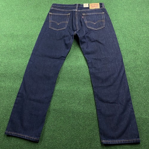 Vintage Levis 505 Jeans Mens 33 Blue Denim Dark Wash Straight Leg FITS 33x30 - Picture 3 of 10