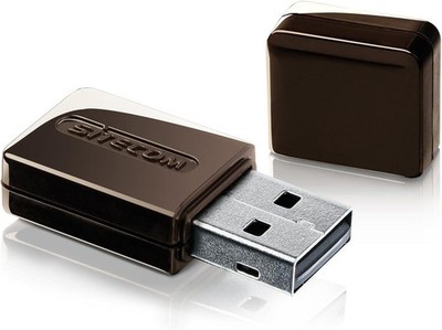 Sitecom WLA WLAN 300 MBit/s Netzwerkkarte und Adapter Wireless USB braun