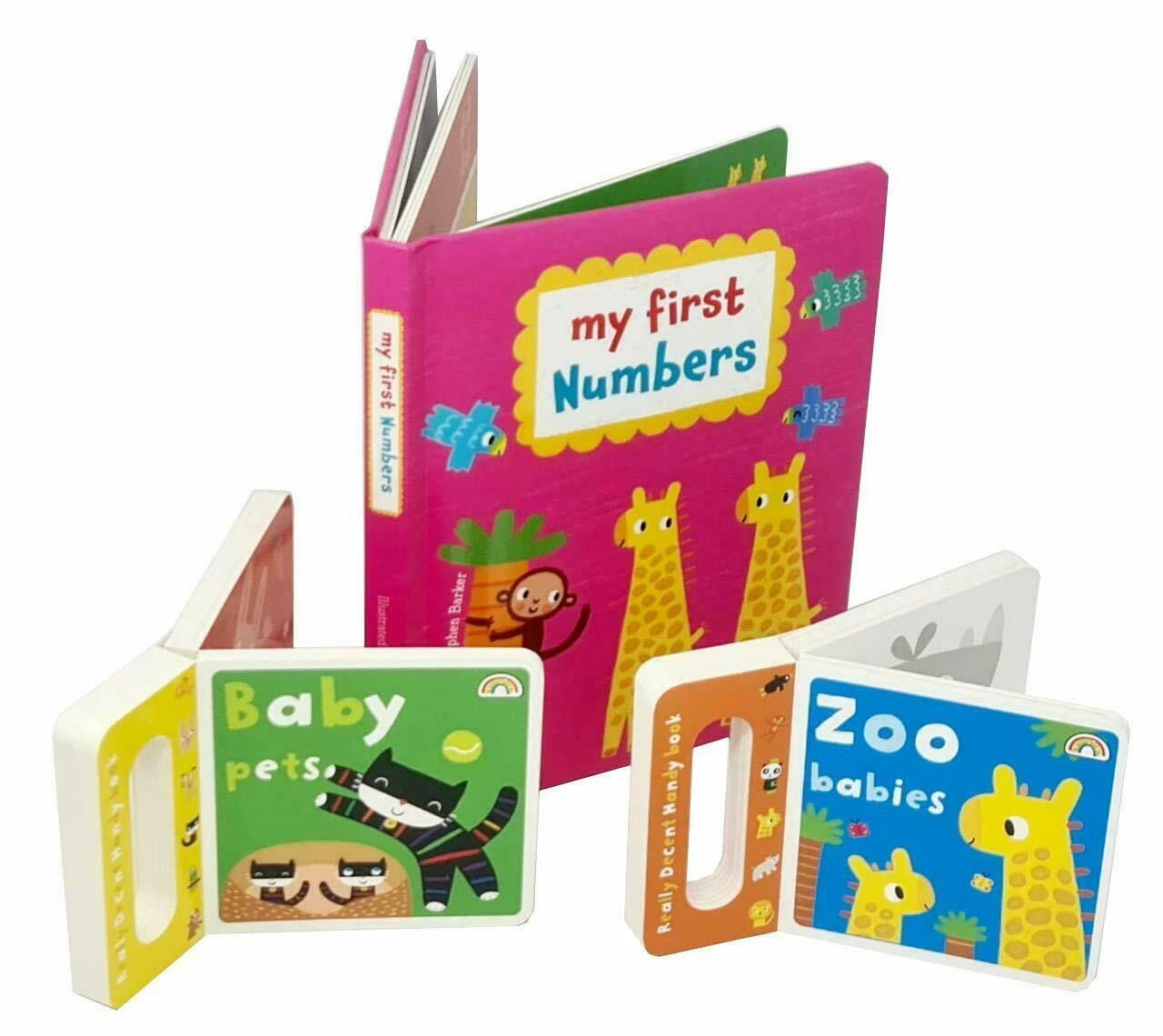 My First Numbers Stephen Barker 3 Board Books Set First Numbers, Zoo Babies