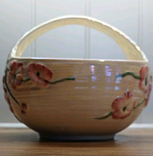 Vintage Maling Pottery Apple Blossom Lustre Basket Bowl Handle Newcastle England