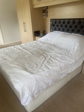 5FT King Size Divan Bed Set Cream | 2 Drawer + Mattress | Customer Return | 1826