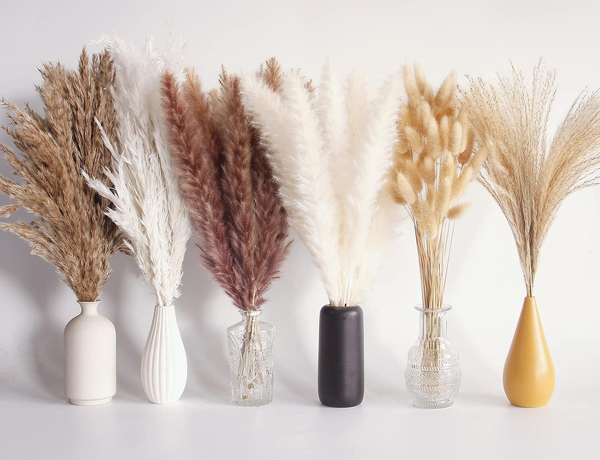 110PCS Pampas Grass Deko, StüCk Getrocknetes Pampasgras-Bouquet, Boho-Tischdeko,-image