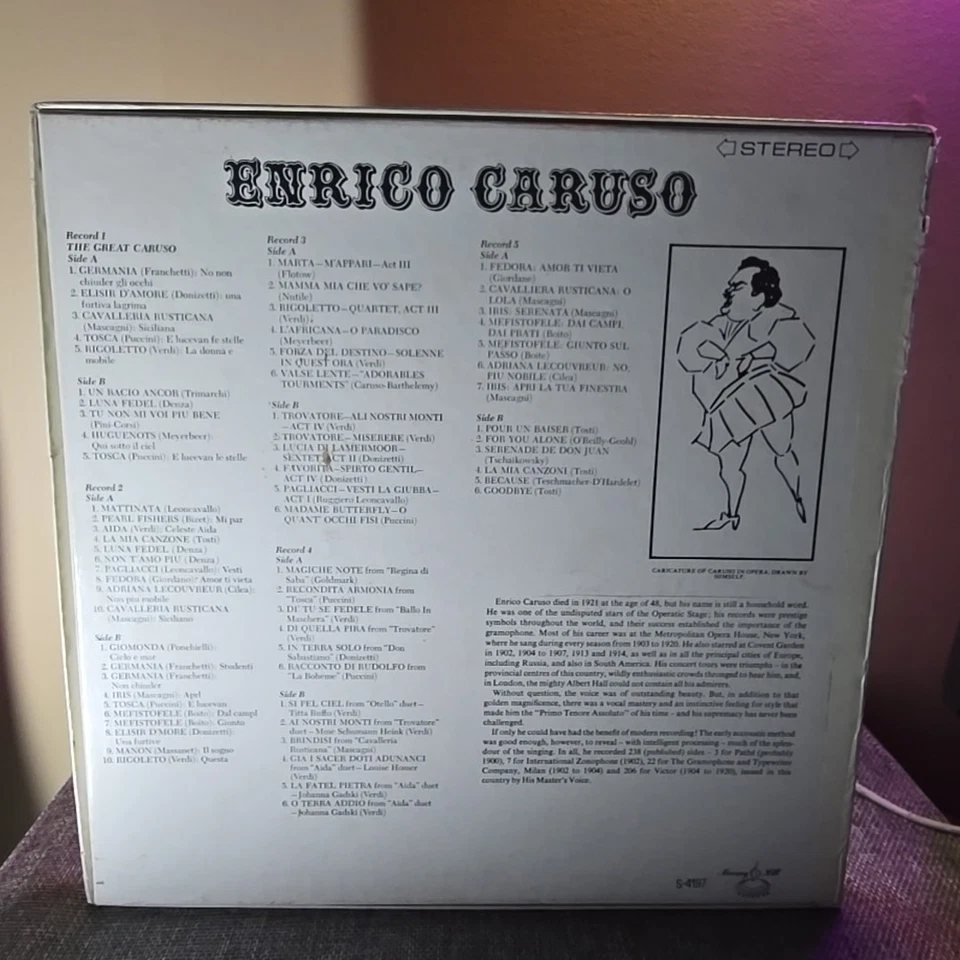 Энрико Карузо — Великий Карузо (бокс-сет из 5 пластинок) — неизвестный Мюррей Хилл — винил S-4577  - Изображение 2 из 4