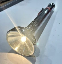 2135.12 ~ Vintage 1950's Steel Chrome EverReady 5 Cell Flashlight Made Hong Kong