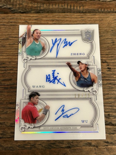2024 Topps Royalty Tennis Triple Auto Qinwen Zheng Xiyu Wang Yibing Wu /25
