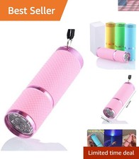 Compact 9 LED Gel Nail Dryer - Waterproof Handheld UV Lamp in Elegant Pink