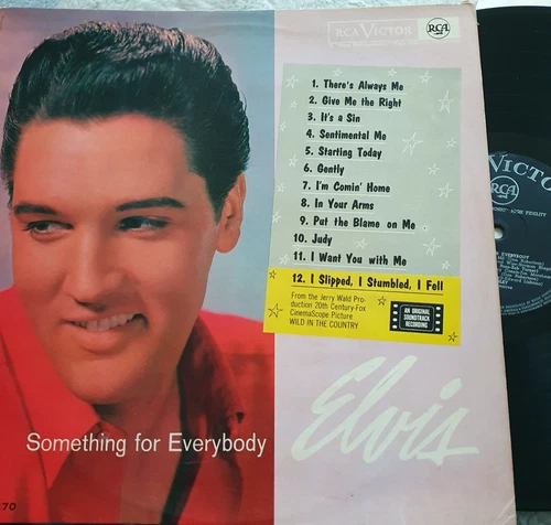 ELVIS PRESLEY- "SOMETHING FOR EVERYBODY" RARE ISRAEL BLACK LABEL PRESSING.